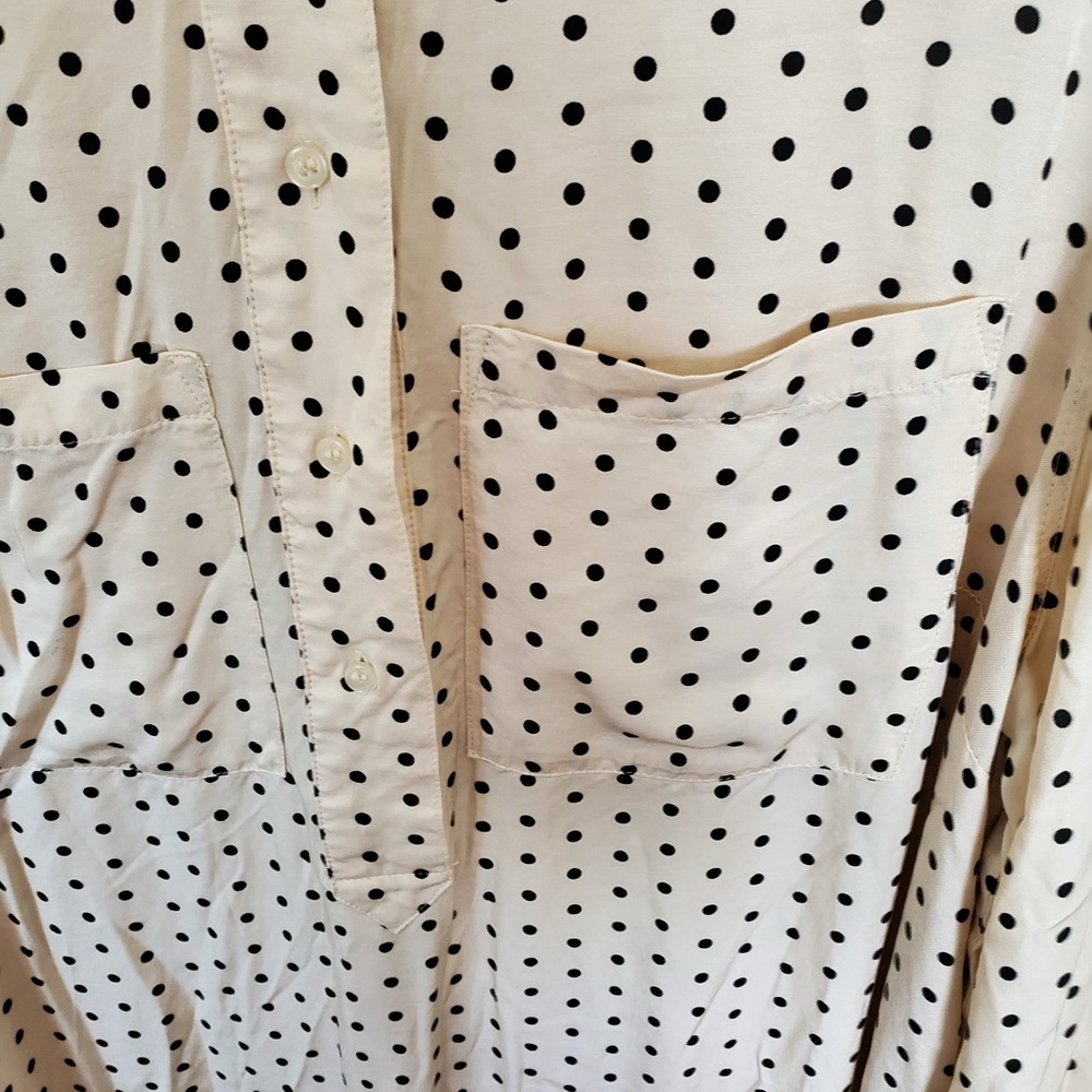 H&M Polka Dot Long Sleeve Viscose Shirt Dress - Picture 3 of 6